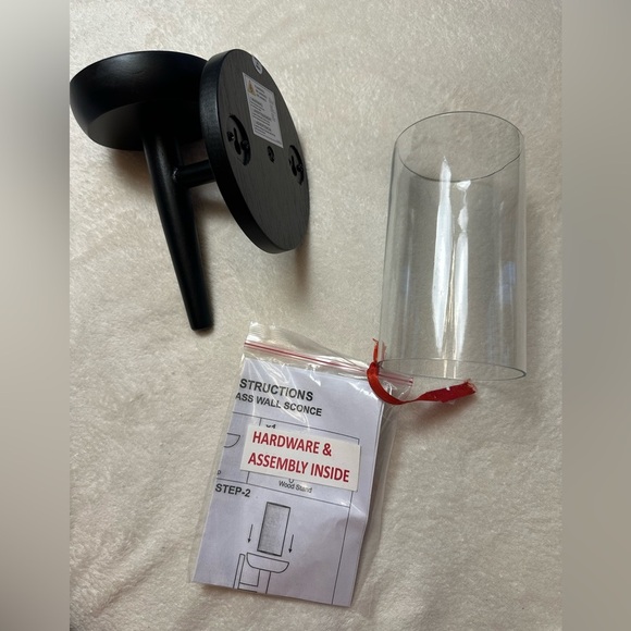 Kate and Laurel Shae Wooden Wall Sconce, 5 × 5 x 13, Black Candle Holder, New - Picture 9 of 10